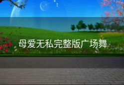 母爱无私完整版广场舞