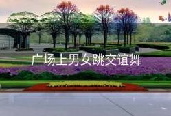 广场上男女跳交谊舞