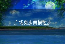 广场鬼步舞横拉步