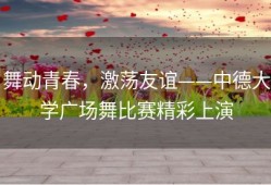舞动青春，激荡友谊——中德大学广场舞比赛精彩上演