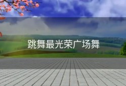 跳舞最光荣广场舞