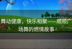 舞动健康，快乐相聚——顺顺广场舞的燃情故事