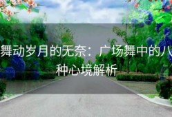 舞动岁月的无奈：广场舞中的八种心境解析
