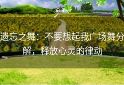 遗忘之舞：不要想起我广场舞分解，释放心灵的律动