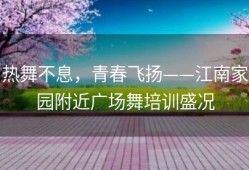 热舞不息，青春飞扬——江南家园附近广场舞培训盛况