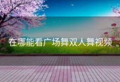 在哪能看广场舞双人舞视频