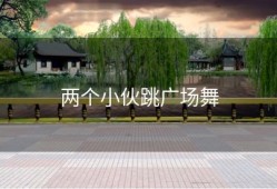 两个小伙跳广场舞