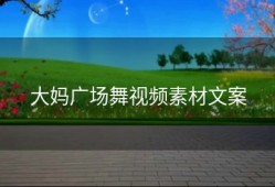 大妈广场舞视频素材文案