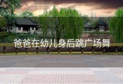 爸爸在幼儿身后跳广场舞