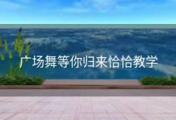 广场舞等你归来恰恰教学