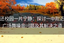 还校园一片宁静：探讨一中附近广场舞噪音问题及其解决之道