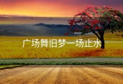 广场舞旧梦一场止水