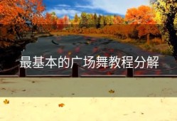 最基本的广场舞教程分解