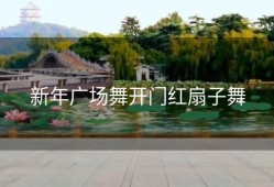 新年广场舞开门红扇子舞