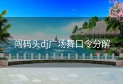 闯码头dj广场舞口令分解