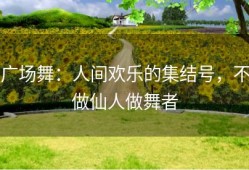 广场舞：人间欢乐的集结号，不做仙人做舞者