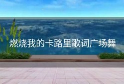 燃烧我的卡路里歌词广场舞